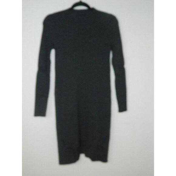 S. DEER/Concept Dress Sweater Gray Ribbed Distressed Dress Shark Bite Size Small - Picture 3 of 12